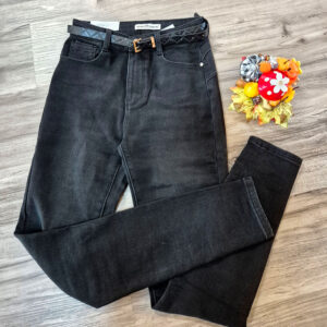 MIMI Bélelt fekete farmernadrág