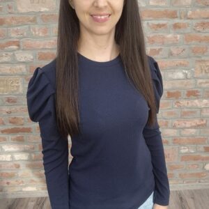 Jenny - Sötétkék puffos vállú felső