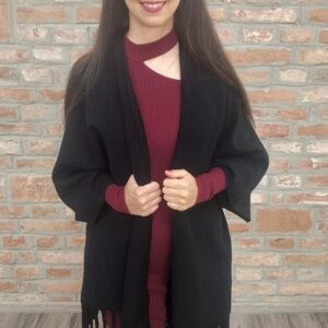 Adeléna - Fekete poncsó/kardigán