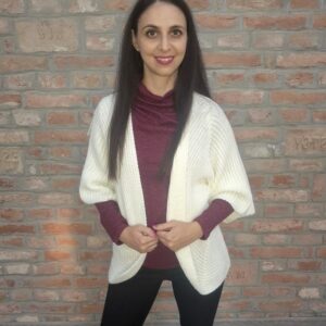 Kamilla - Fehér vastag kardigán