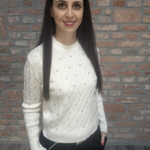 Tricot - meleg ,strasszos pulcsi