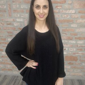 Ulla - Fekete , önmagában mintás felső