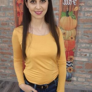 Basic - Mustár sárga pamut felső