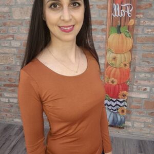 Basic - Rozsdabarna pamut felső