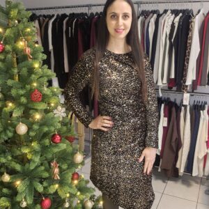 Gold - Fekete alapon arany flitteres ruha