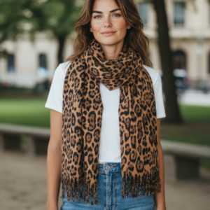 Éda - Leo mintás barna sál